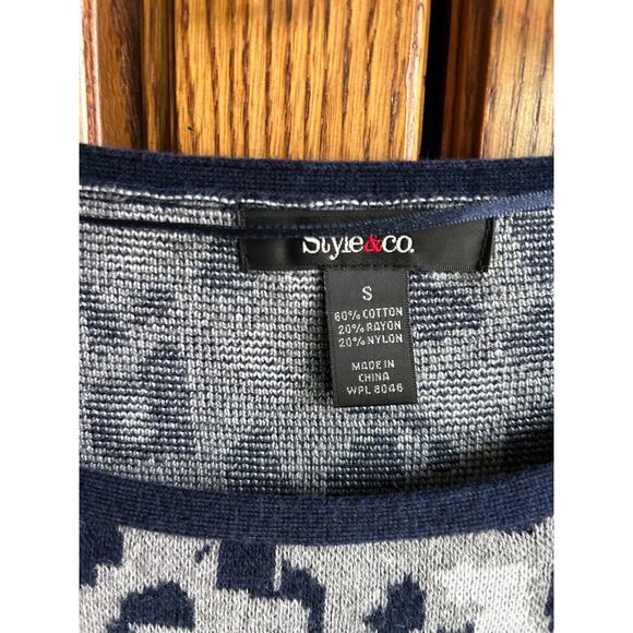 Style & Co. 3/4 Sleeve Rounded Bottom Leopard Print Sweater, Animal Size Small - Picture 5 of 6